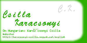 csilla karacsonyi business card